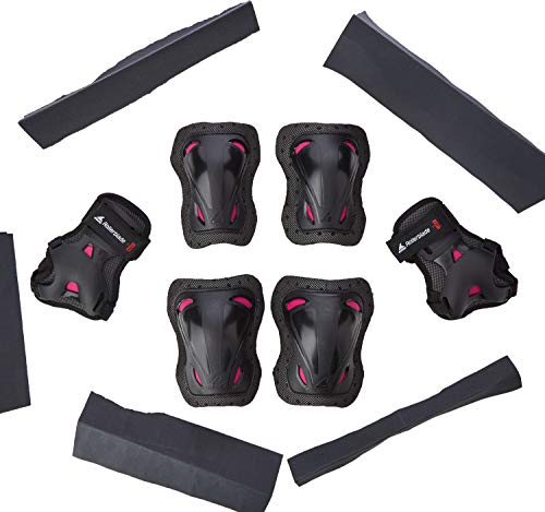 Rollerblade Protecciones Skate Gear W 3 Pack Protector, Mujeres, Negro/Frambuesa, M