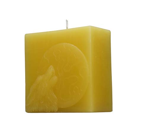 ROOGU La Noche del Lobo * Vela Aromática Cubo Vainilla Limon-Amarillo Claro Luna