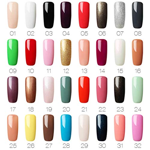 ROSALIND 48pcs Kit de Esmaltes de Uñas Gel UV LED Semipermanente Serie de Nude Color Top Coat Base Coat Manicura y Pedicura