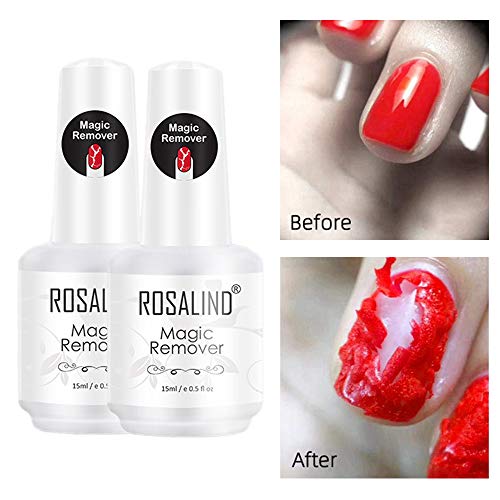 ROSALIND Magic Remover Uñas, Eliminar de Forma Rápida y Sencilla Esmaltes Semipermanente Para Uñas, No Lastimar Tus Uñas, Quitaesmalte Profesional de No Irritante