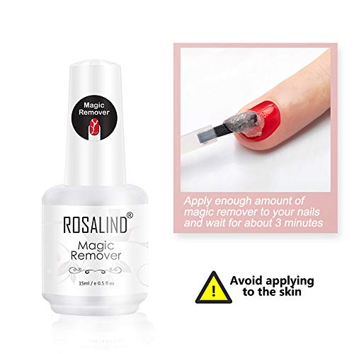 ROSALIND Magic Remover Uñas, Eliminar de Forma Rápida y Sencilla Esmaltes Semipermanente Para Uñas, No Lastimar Tus Uñas, Quitaesmalte Profesional de No Irritante