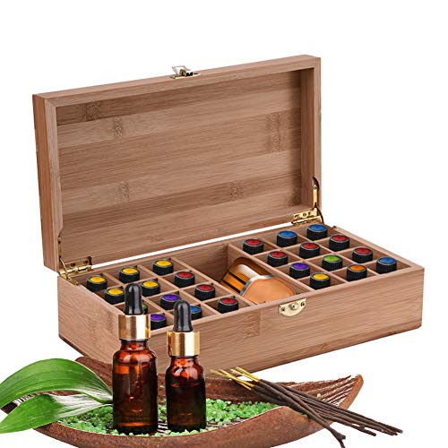 RoseFlower Caja de Almacenaje de Madera de Aceites Esenciales y Aromaterapia, 25 Botellas Aceite Contenedor Cubos de Almacenaje Organizadores para Perfumes, Fragancias, CosméTica, Joyas #1