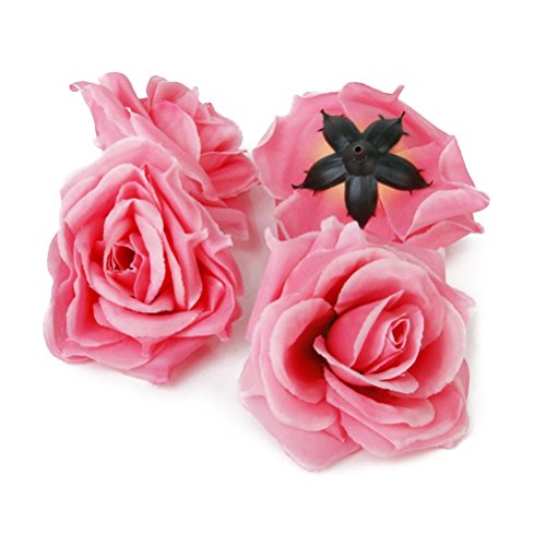 ROSENICE 20pcs Kunstblumen Rose flor las cabezas de artesanía, Casa de bodas Party decoración (rosa)