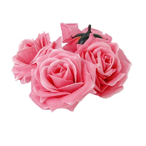 ROSENICE 20pcs Kunstblumen Rose flor las cabezas de artesanía, Casa de bodas Party decoración (rosa)