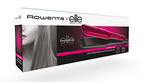 Rowenta Extra Liss SF4112F0 - Plancha de pelo con Recubrimiento de Keratina y Turmalina, plantalla LED, Sistema de placas flotantes grandes, ajuste de temperatura y apagado autómatico