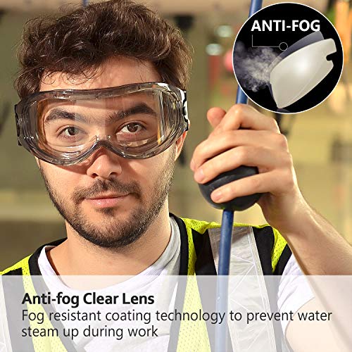 SAFEYEAR Laboratorio Gafas Protectoras de Seguridad de Obra gafas proteccion [Cinta ajustable] SG007 con Lentes Policarbonatos Protección contra Impacto Soldadura Laboral Graduadas Trabajo