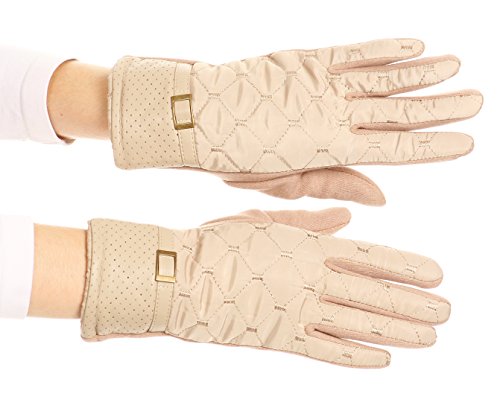 Sakkas GL171 - Emie acolchado y encaje guantes de conducción caliente super suave pantalla táctil con capacidad - 17104-tan - S/M