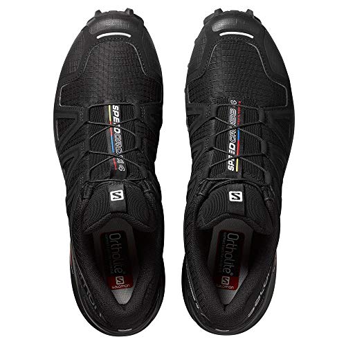 Salomon Speedcross 4, Zapatillas de Trail Running para Hombre, Negro (Black/Black/Black Metallic), 43 1/3 EU