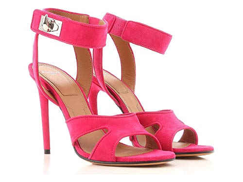 Sandalias Tacones Stiletto Givenchy en Piel de Ante Fuxia - Número de Modelo: BE300FE005 675 - Tamaño: 39.5 EU