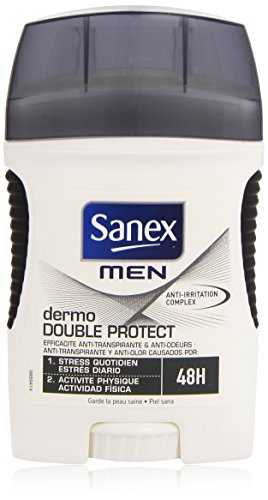 Sanex Men - Dermo Double Protect - Anti-Transpirante y Anti-olor - 50 ml, 2 unidades