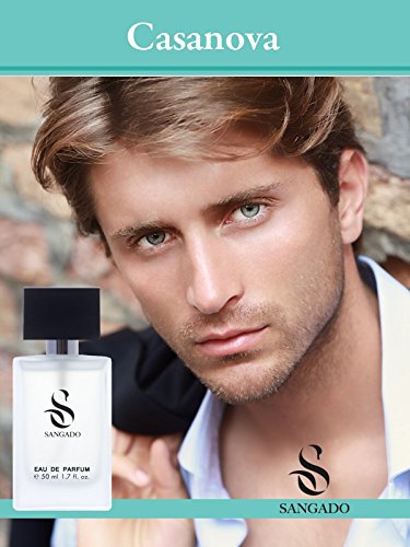 SANGADO Casanova Perfume para Hombres, Larga Duración de 8-10 horas, Olor Lujoso, Aromática Especiada, Francesas Finas, Extra Concentrado (Eau de Parfum), Spray de 50 ml, Un Gran Regalo Para Hombres