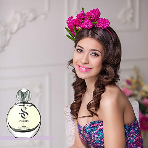 Sangado Jacinto Perfume para Mujeres, Larga Duración de 8-10 Horas, Olor Lujoso, Floral, Francesas Finas, Extra Concentrado (Parfum), Spray de 50 ml, Femenina, Magnética, Un Gran Regalo para Mujeres