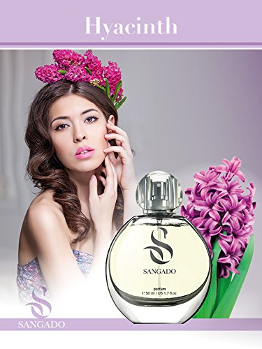 Sangado Jacinto Perfume para Mujeres, Larga Duración de 8-10 Horas, Olor Lujoso, Floral, Francesas Finas, Extra Concentrado (Parfum), Spray de 50 ml, Femenina, Magnética, Un Gran Regalo para Mujeres