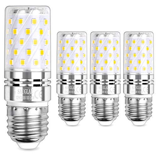 Sauglae LED Maíz Bombilla 12W, 100W Incandescente Bombilla Equivalentes, 3000K Blanco Cálido, E27 Tornillo Edison, 1200lm, 4-Pack