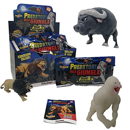 SBABAM- Predadores de la Selva Night Edition-Pack con 4 bolsitas Super Animales, 061-19