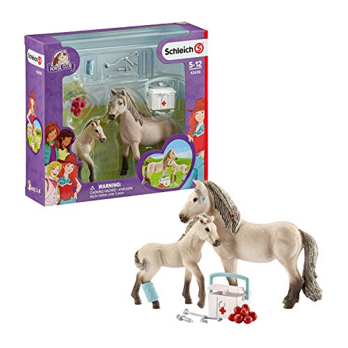 Schleich-42430 Set de Primeros Auxilios de Horse Club Hannah, Color Gris (42430)