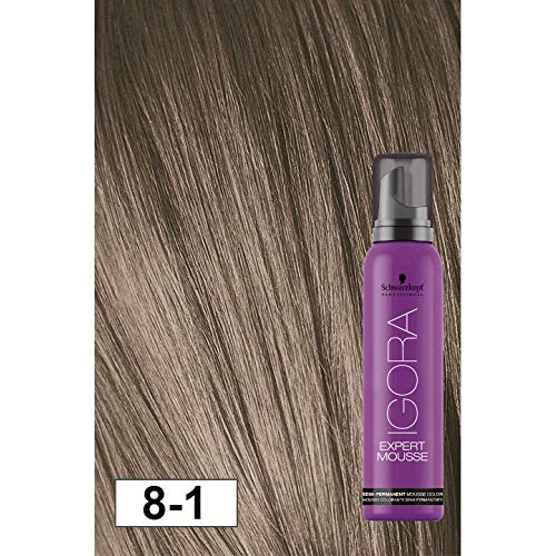 Schwarzkopf - Igora Expert Mousse Semi-Permanente, Color claro rubio, Tono 8-1, 100 ml