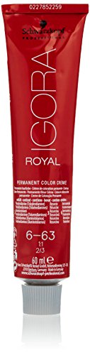 Schwarzkopf IGORA ROYAL 6-63 - Crema colorante permanente, color rubio oscuro marrón mate, 60 ml