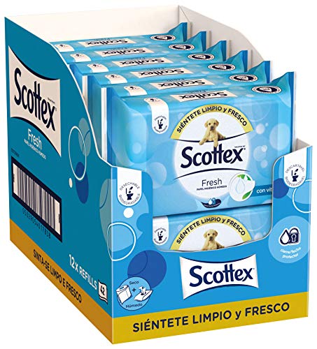 Scottex Fresh Papel Higiénico Húmedo - 12 packs x 40 (480 unidades)