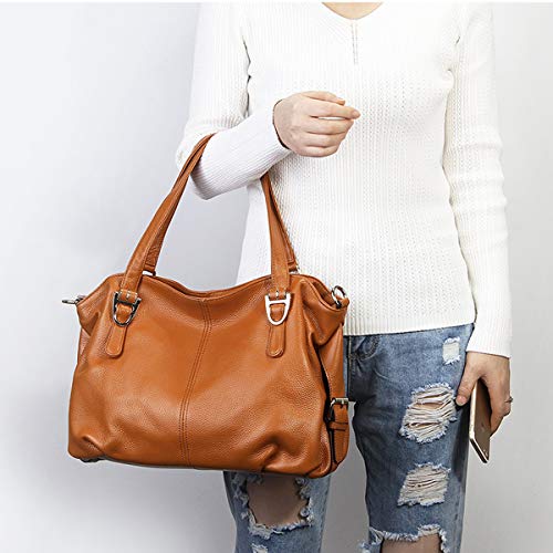 SDINAZ Bolsos de Mano Mujer Bolsos Bandolera Moda Cuero Piel autentica Suave Bolsos Totes Shoppers y Bolsos de Hombro