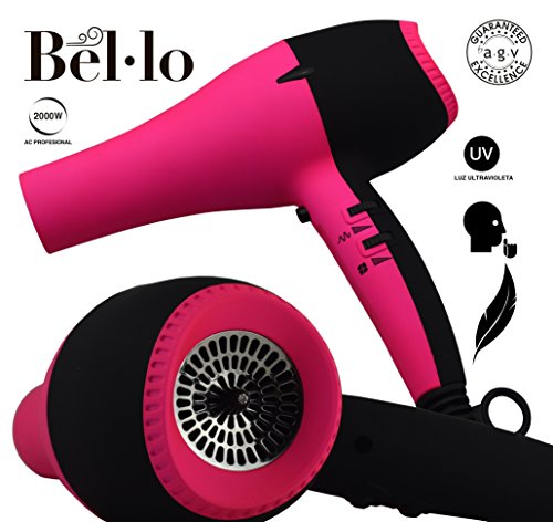 Secador de Pelo Profesional Iónico Ligero Silencioso Bel.lo Rosa (Pink) By AGV