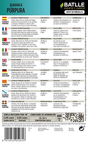 Semillas Aromáticas - Albahaca Púrpura - Batlle