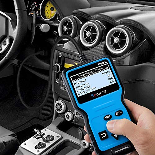 Semoss Portatil Universal OBD2 Diagnóstico Escáner Lector Codigos Error del Motor para Coche SUV Diesel Essence,Monitor y Alarma de Salud del Auto,Azul