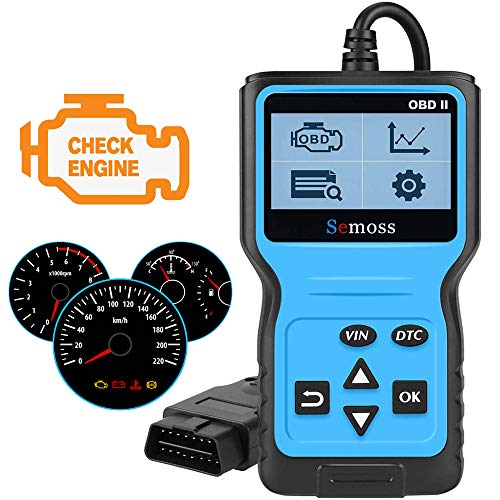 Semoss Portatil Universal OBD2 Diagnóstico Escáner Lector Codigos Error del Motor para Coche SUV Diesel Essence,Monitor y Alarma de Salud del Auto,Azul