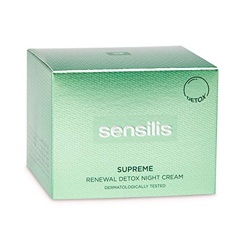 Sensilis Supreme - Crema de Noche Detoxificante y Regeneradora con Ácido Hialurónico, Aceite de Argán y Moringa Oleifera - 50 ml