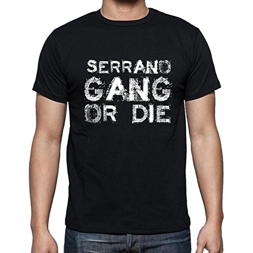 Serrano Family Gang, Camiseta para Las Hombres, Manga Corta, Cuello Redondo, Negro