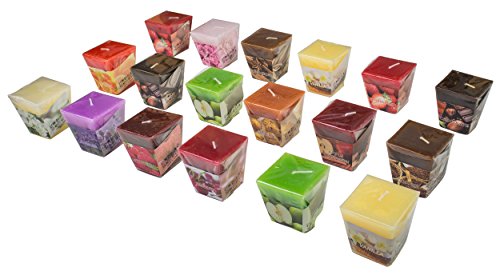 Set de 18 velas aromáticas perfumadas All2shop de 18 aromas surtidos para relajación y aromaterapia (18 aromas surtidos, normales)