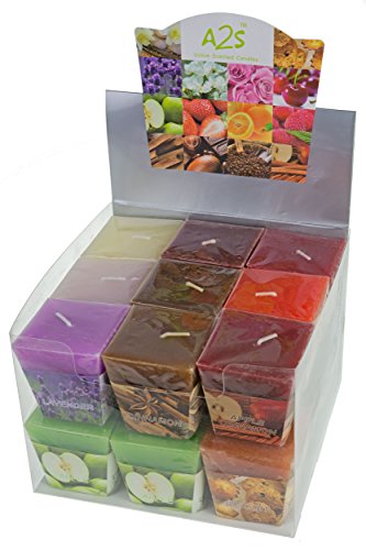 Set de 18 velas aromáticas perfumadas All2shop de 18 aromas surtidos para relajación y aromaterapia (18 aromas surtidos, normales)