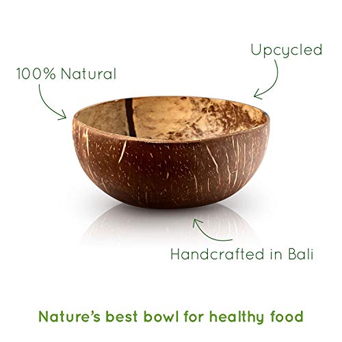 Set de Boles de Coco con Cubiertos | Tazones de Coco Natural | Bol de Madera Hecho con cáscaras de Coco | Hechos en Bali | Coconut Bowl | Cuenco de Madera | Bol de Coco Natural | Acai Bowl