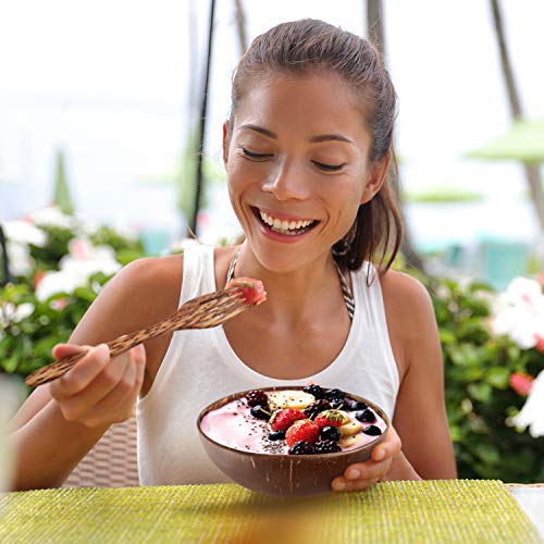 Set de Boles de Coco con Cubiertos | Tazones de Coco Natural | Bol de Madera Hecho con cáscaras de Coco | Hechos en Bali | Coconut Bowl | Cuenco de Madera | Bol de Coco Natural | Acai Bowl