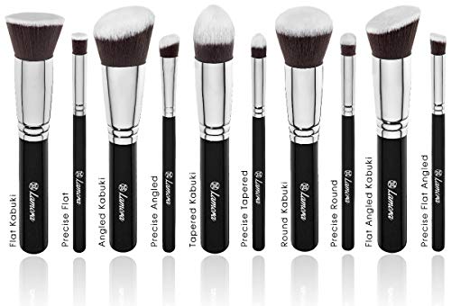 Set De Brochas De Maquillaje Profesional - Pinceles Maquillaje 10 Piezas - Brochas Base De Maquillaje, Brocha Kabuki, Brocha Polvos, Brochas De Maquillaje Ojos - Pelo Sintético Calidad Premium