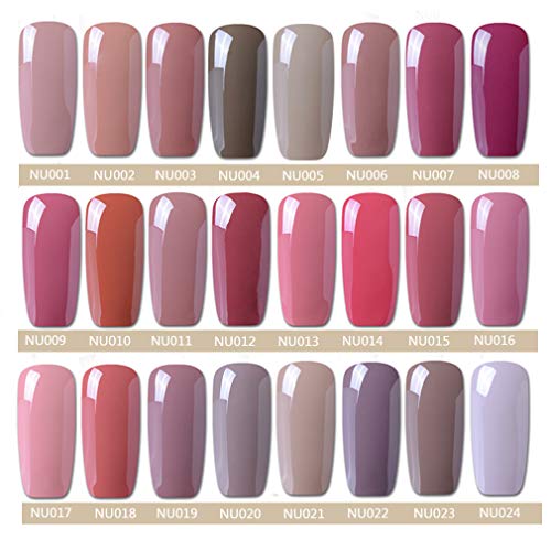 Set de esmalte de uñas de gel CLAVUZ; 12 unidades, multicolores, secado con lámpara LED o UV, 8 ml