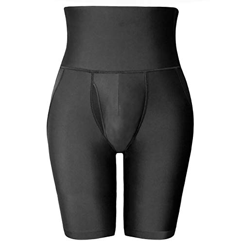 SHANGLY Hombres Shorts Fajas Butt Lifter Ropa Interior Cintura Alta Escultor de Cuerpo Anti-Curling Bragas de compresión,L