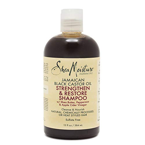 Shea Moisture Jamaican Champú fortalecedor y restaurador de aceite de ricino negro, 384 ml