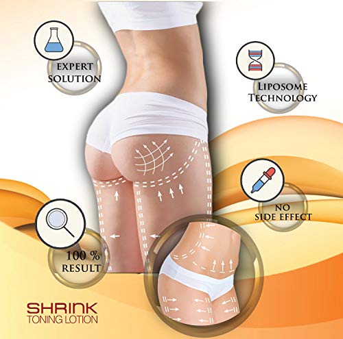 Shrink Toning Lotion – Heat Activated Skin Tightening Cream for Body - Reduces the Appearance of Cellulite and Stretch Marks with Caffeine, Vitamin E and CoQ10 (8 oz tube)