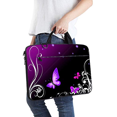 Sidorenko Bolsa para portátil de 17-17,3 Pulgadas - Butterfly A217- Bolso de Hombro para portátil: Bolso de Hombro Elegante De Diseño - Ordenador – Portátil