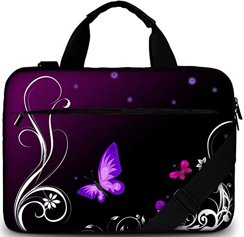 Sidorenko Bolsa para portátil de 17-17,3 Pulgadas - Butterfly A217- Bolso de Hombro para portátil: Bolso de Hombro Elegante De Diseño - Ordenador – Portátil