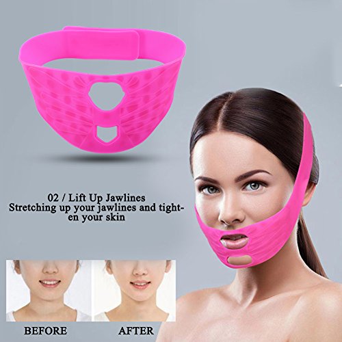 Silicona Facial Adelgazante Lifting Facial Máscara Corrector de Macetero Pómulo para Shaping V Line Papada Reductor y Antiarrugas Vendaje de Adelgazar Cara