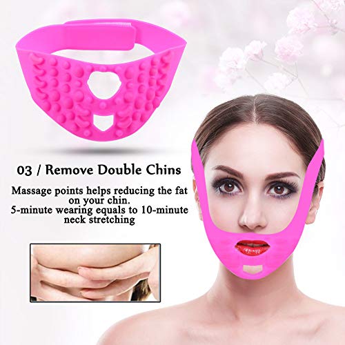 Silicona Facial Adelgazante Lifting Facial Máscara Corrector de Macetero Pómulo para Shaping V Line Papada Reductor y Antiarrugas Vendaje de Adelgazar Cara