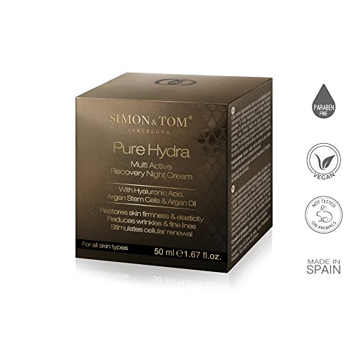 Simon & Tom – PURE HYDRA – Crema Facial Hidratante de Noche – Reduce las Arrugas y Reafirma la piel – Con Aceite de Argán Orgánico, 50ML