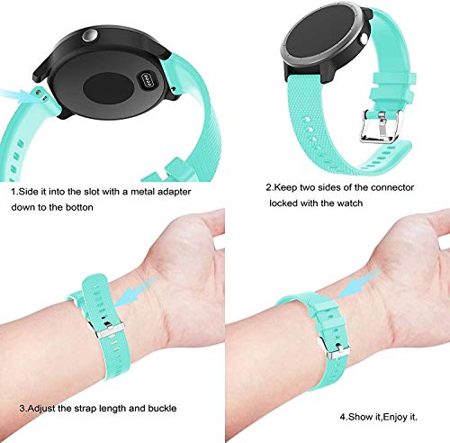 Simpleas Correa de Reloj Compatible con Amazfit Pace/Stratos/GTR 47mm, Impermeable Reemplazo Correas Reloj Silicona Banda (22mm, Menta Verde)