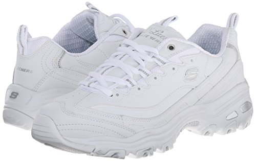 Skechers 11936, Zapatillas para Mujer, Blanco (White/Silver), 38 EU M