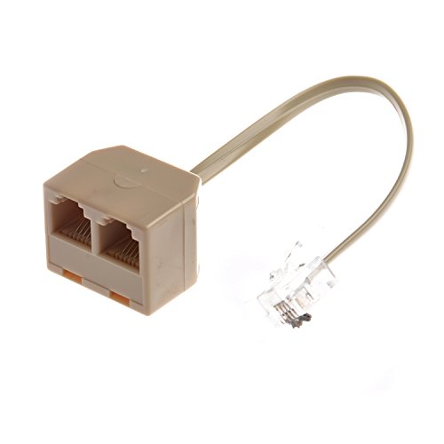 SODIAL(R) Adaptador Divisor de Telefono RJ11 Macho a Doble RJ11 Hembra