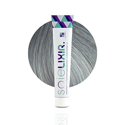 Soielixir Tinte Permanente para Cabello en crema SIN Resorcinol, parafenilendiamina y amoniaco - 93 colores - 100 ml - Plata