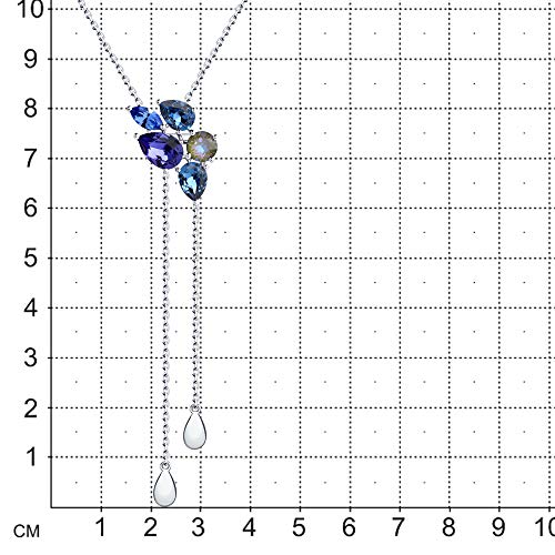 Sokolov Jewelry Collar Mujer 925 Plata de Ley con Colgante Cristal Swarovski I Exclusivo Collar para Mujer con Cristales Swarovski Azules I Marca de joyería para Mujer- Cadena de Plata Elegante (50)