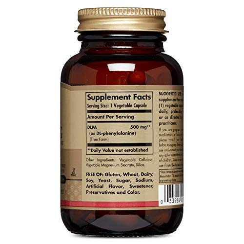 Solgar DLPA (DL-Fenilalanina) Cápsulas vegetales de 500 mg - Envase de 50